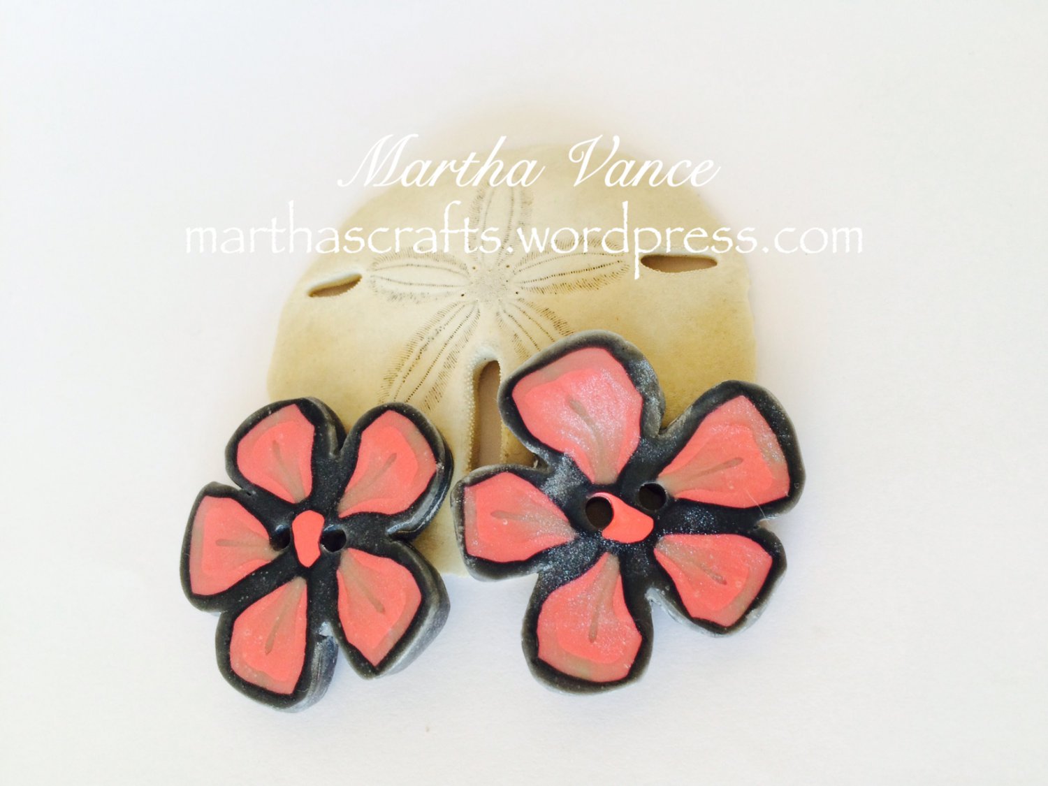 Polymer clay Big flower buttons