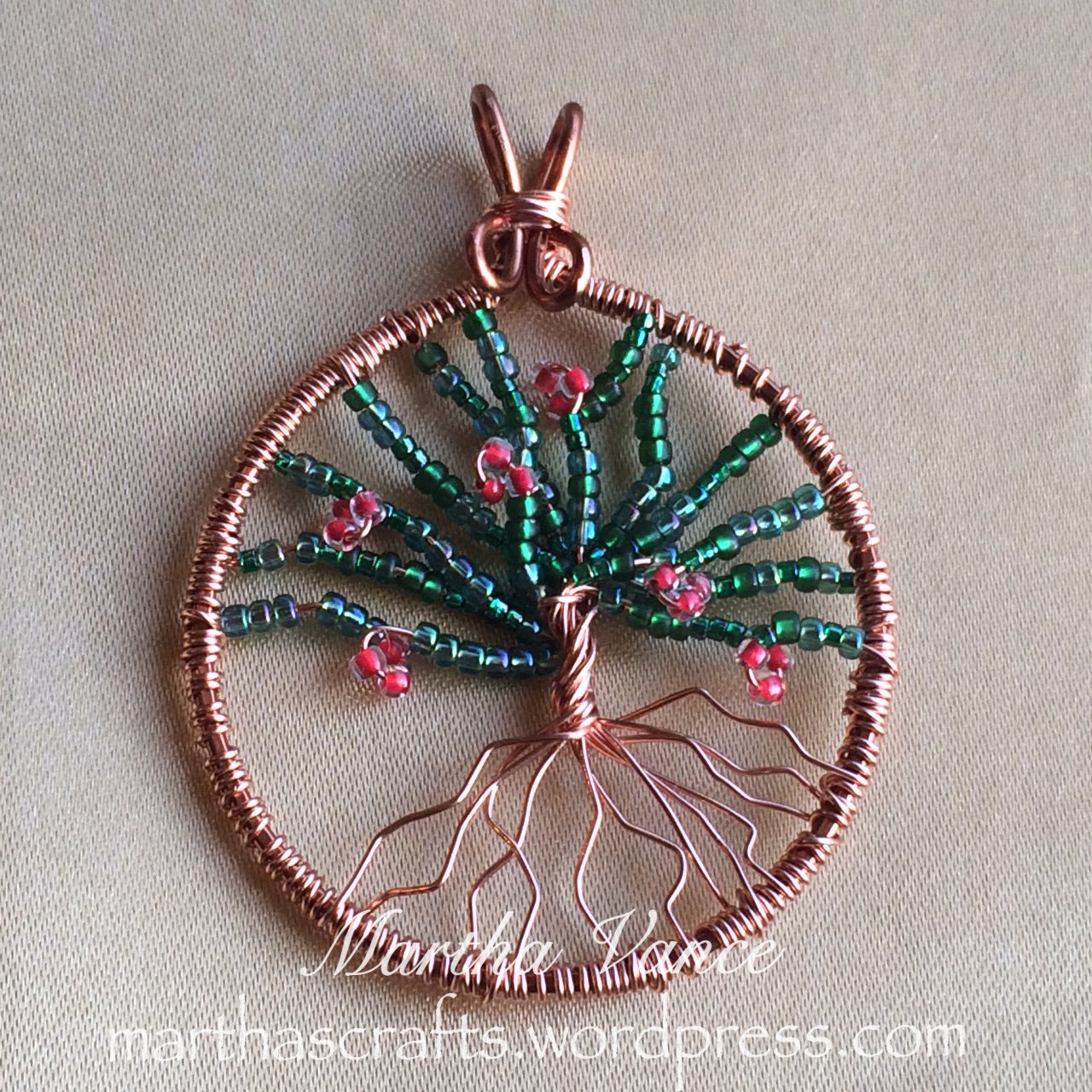 Wirewrapped Apple Tree Pendant