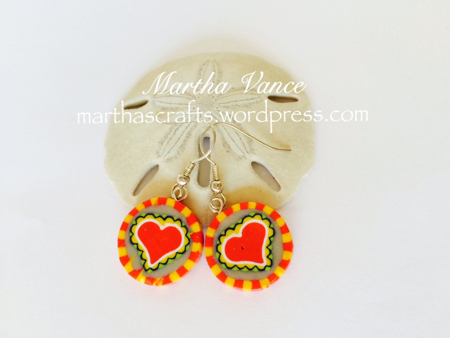 Polymer Clay Heart Earrings