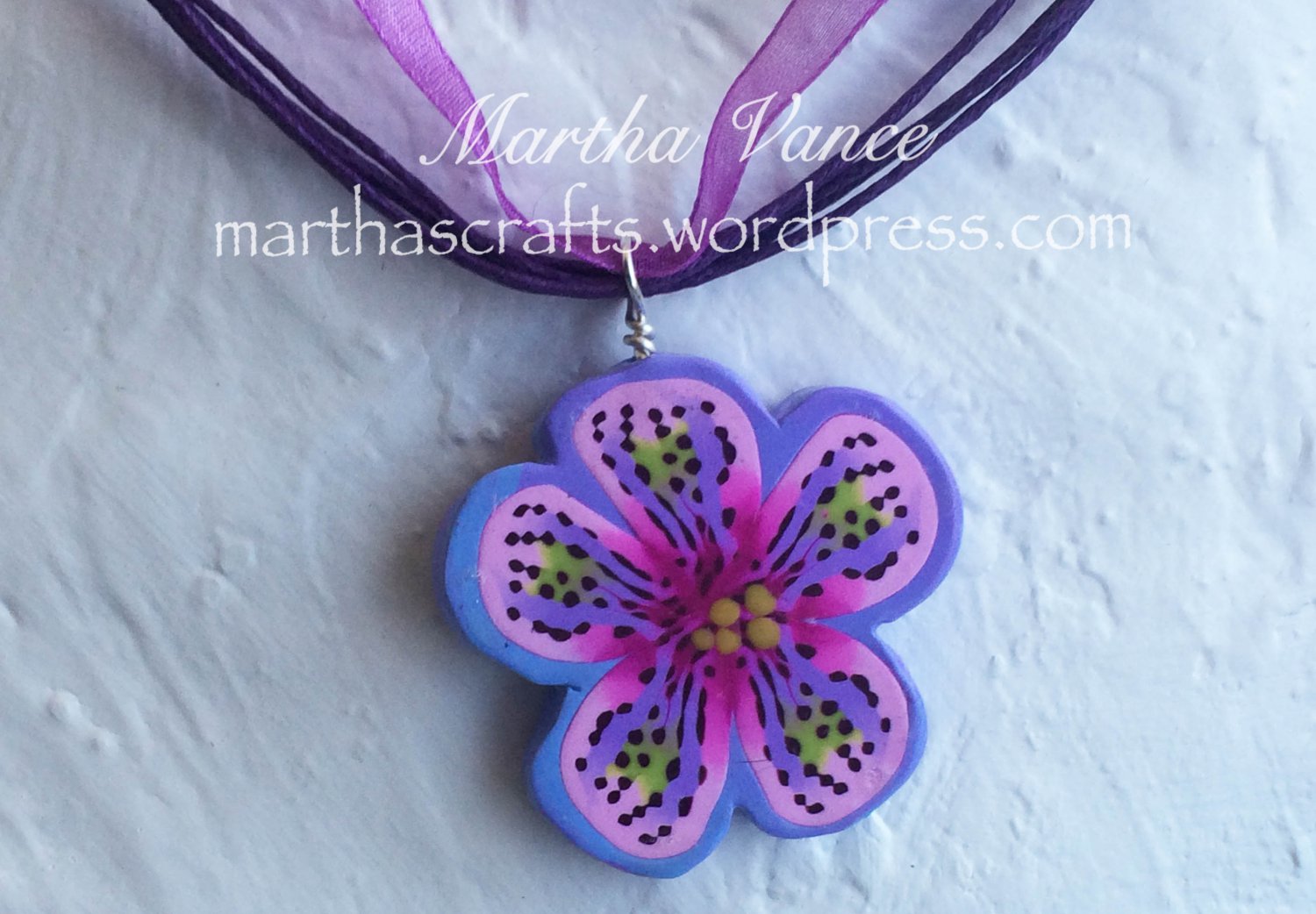 Polymer Clay Flower Pendant