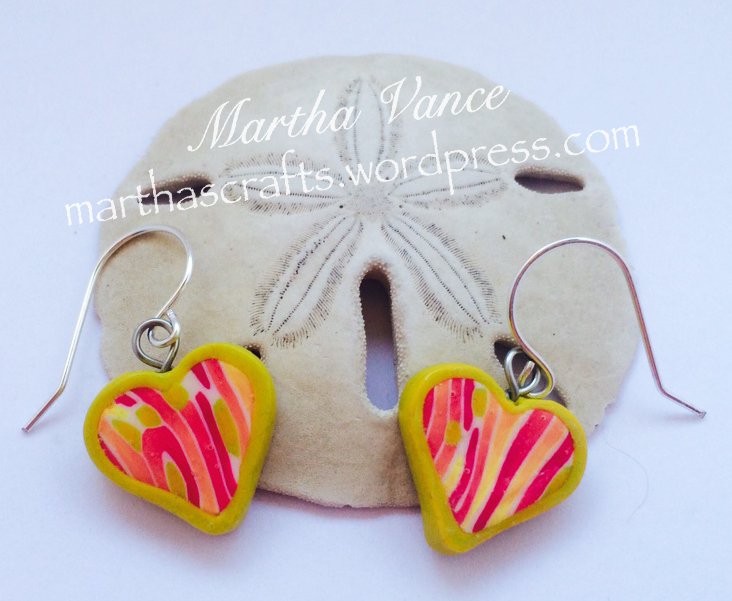 Polymer clay Heart Earrings