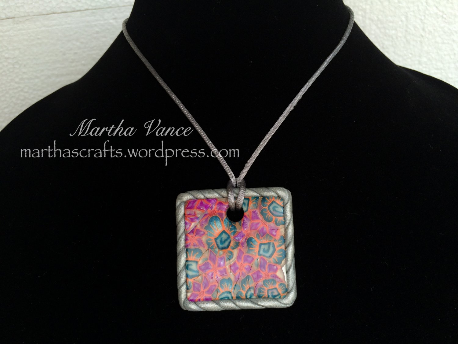 Polymer Clay Flower Garden Pendant