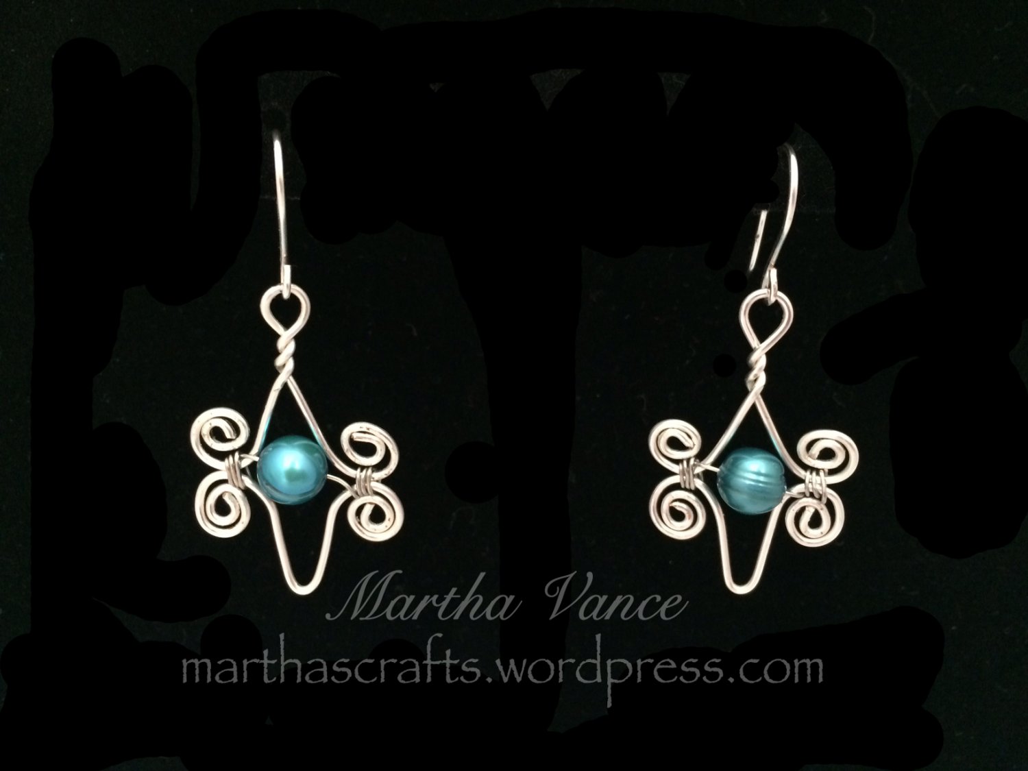Teal and Silver Earrings