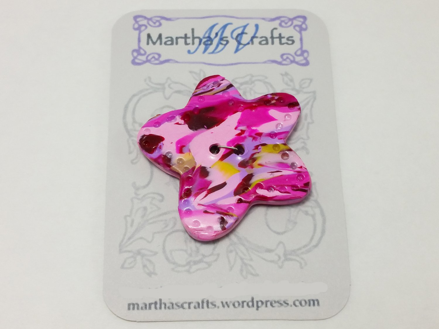 Polymer Clay Flower Button
