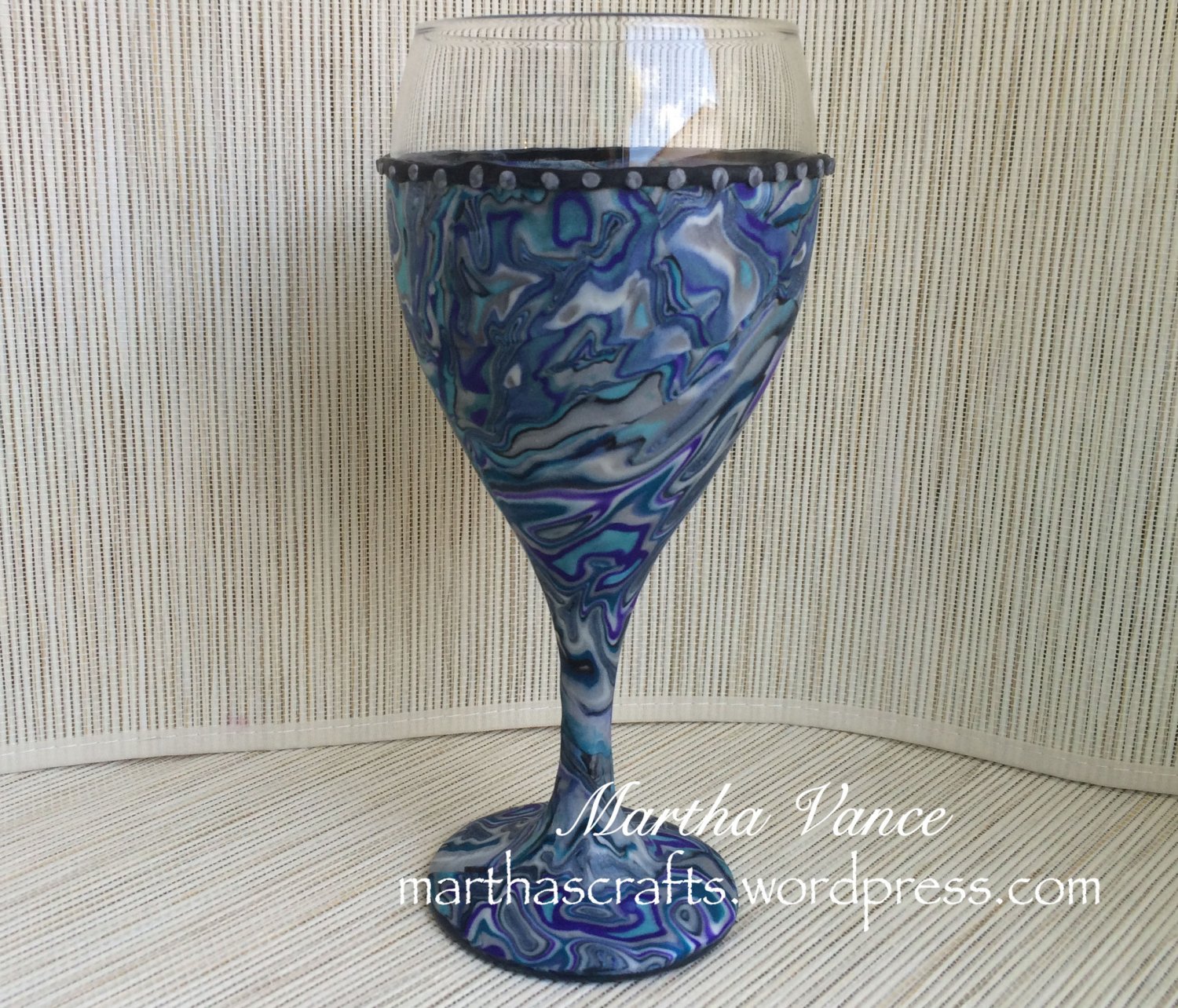 Wine Glass Faux Abalone