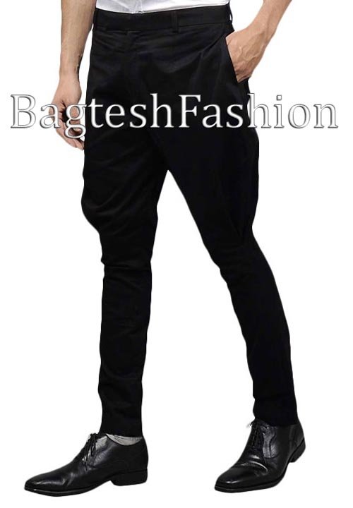 Mens Black Cotton Baggy Breeches