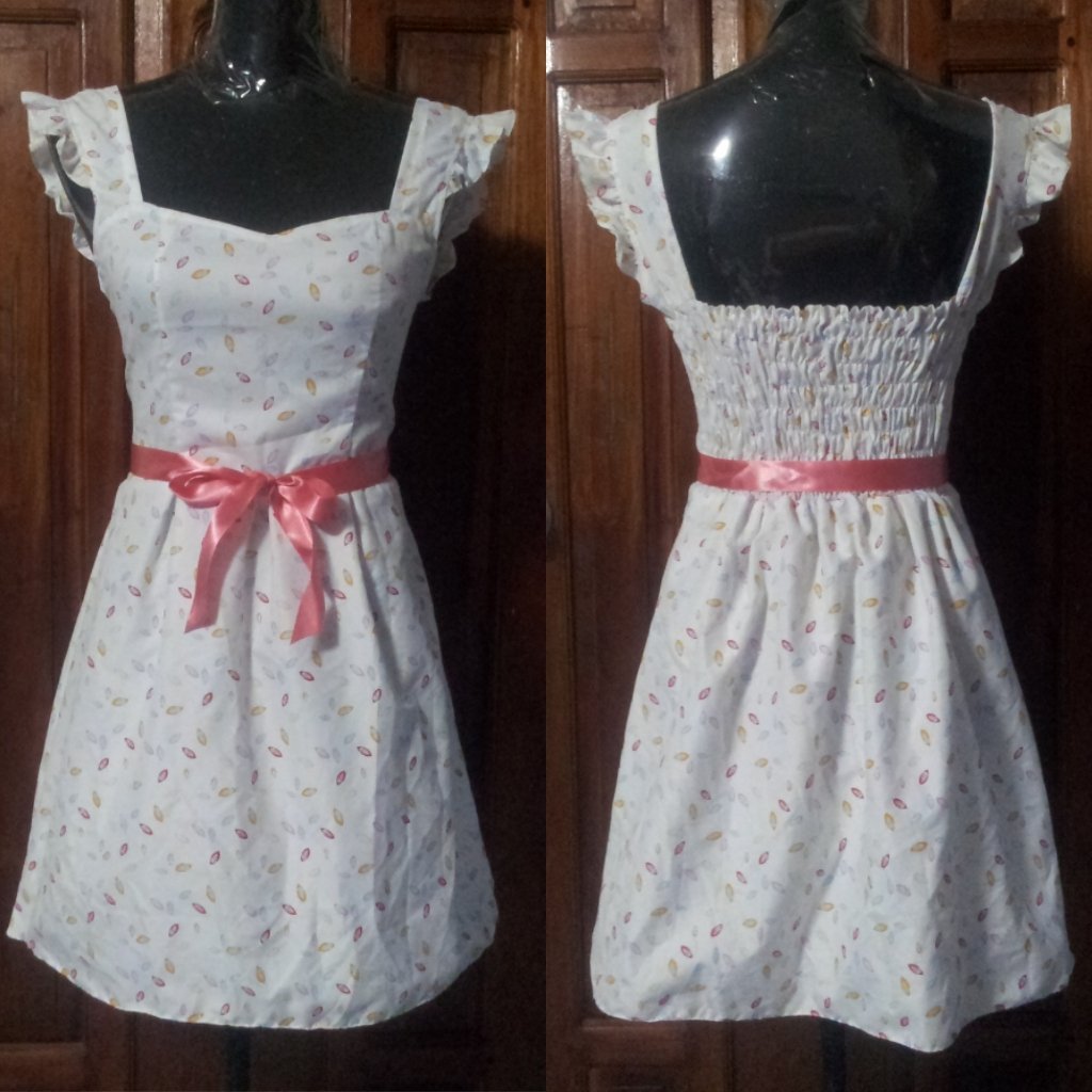 white printed dress