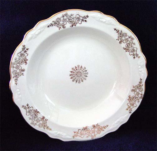 Homer Laughlin Golden Rose Virginia Rose Soup Bowl Gold Floral