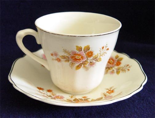 J&G Meakin Sunshine Cup & Saucer Orange Yellow Floral Teacup England