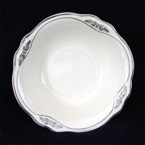 Homer Laughlin Virginia Rose Patrician Berry Bowl Silver Platinum Trim