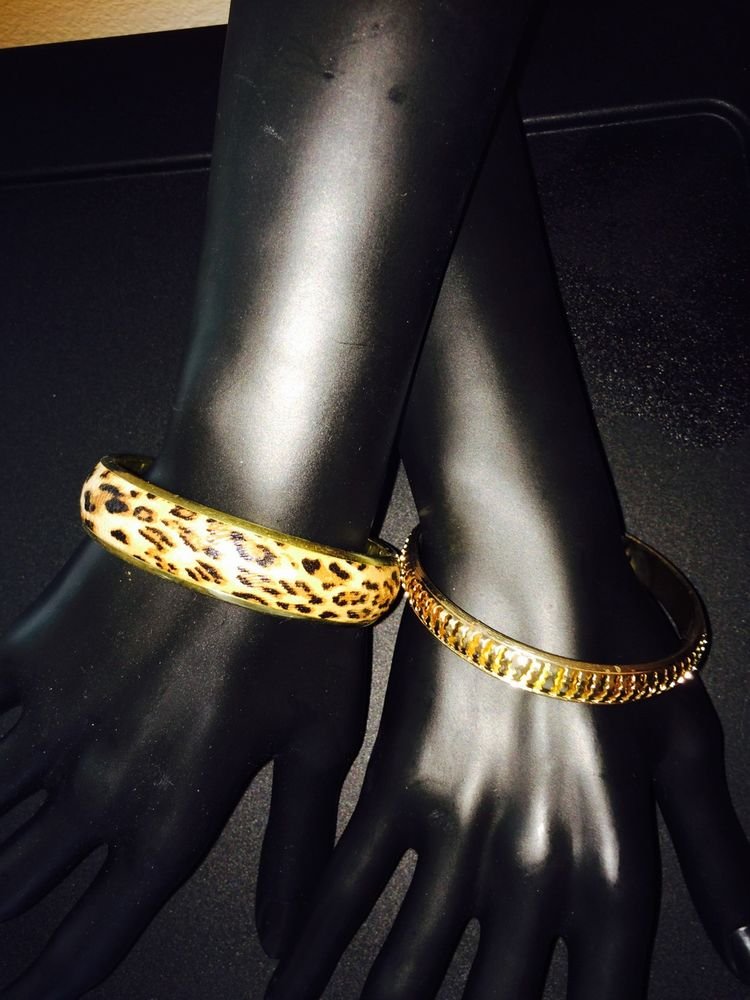 Leopard And Gold Bangle Bracelet Set
