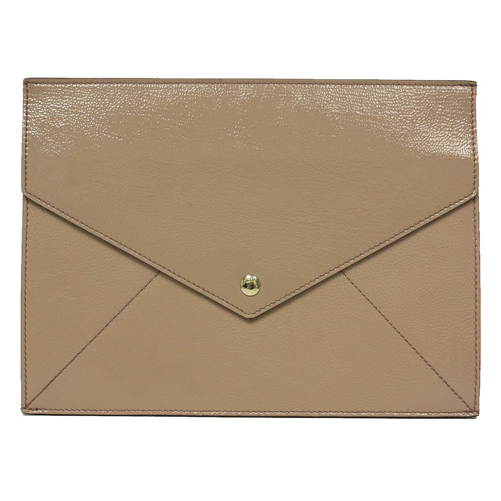 Gucci Soho Mauve Pink Patent Leather Envelope Clutch Evening Bag