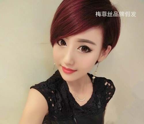 Women Cool Short Straight Synthetic Hair Cosplay full Wigs+Cap PO231