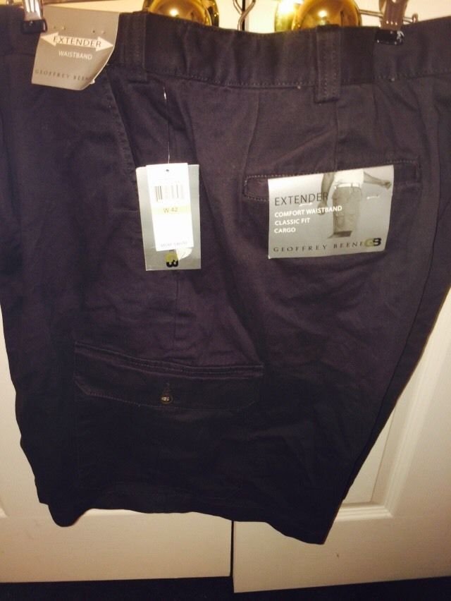 Geoffrey Beene Classic Fit Navy Cargo Shorts Size 42