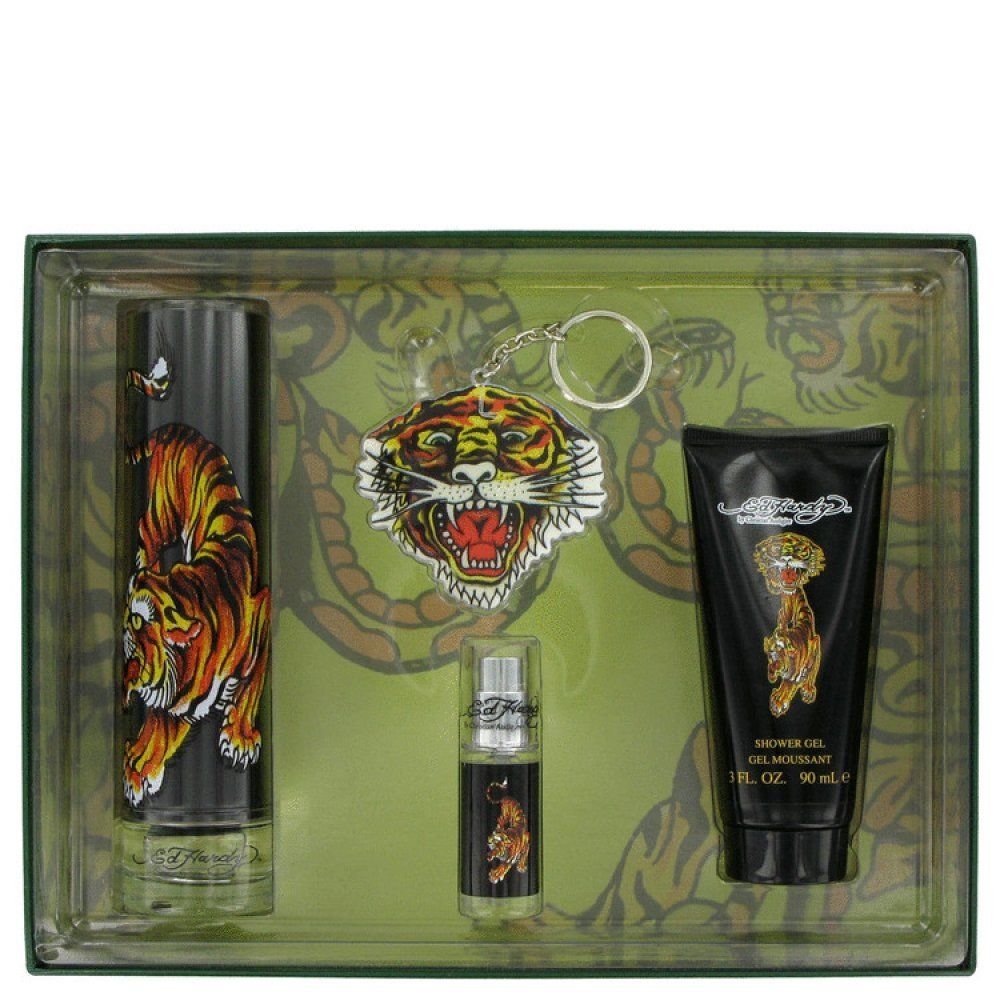 Ed Hardy By Christian Audigier Gift Set -- 3.4 Oz Eau De Toilette Spray + 3 Oz S
