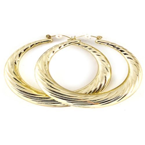 HOOP EARRING TEXTURE METAL CASTING VERMEIL