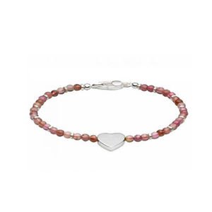 Gucci Pink Sterling Silver Heart Charm Bracelet
