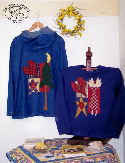 Jacket & Sweatshirt Country Primitive Applique FABRIC ONLY TCB-207-1