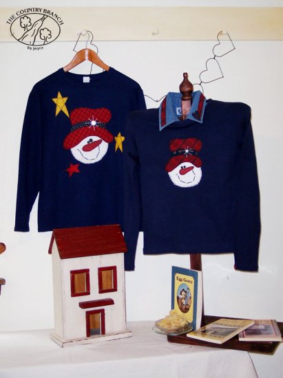 Happy Snowface Country Snowman Applique Pattern for Quilt Sweatshirt, PATTERN ONLY TCB 206-4