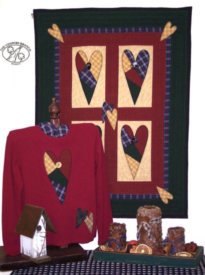 Patch Hearts Country Primitive Applique FABRIC ONLY TCB 204-1