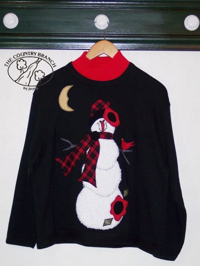 Snowmen Pattern #TCB204-3 Applique Sweatshirt Primitive Country Applique FABRIC ONLY TCB 204-3