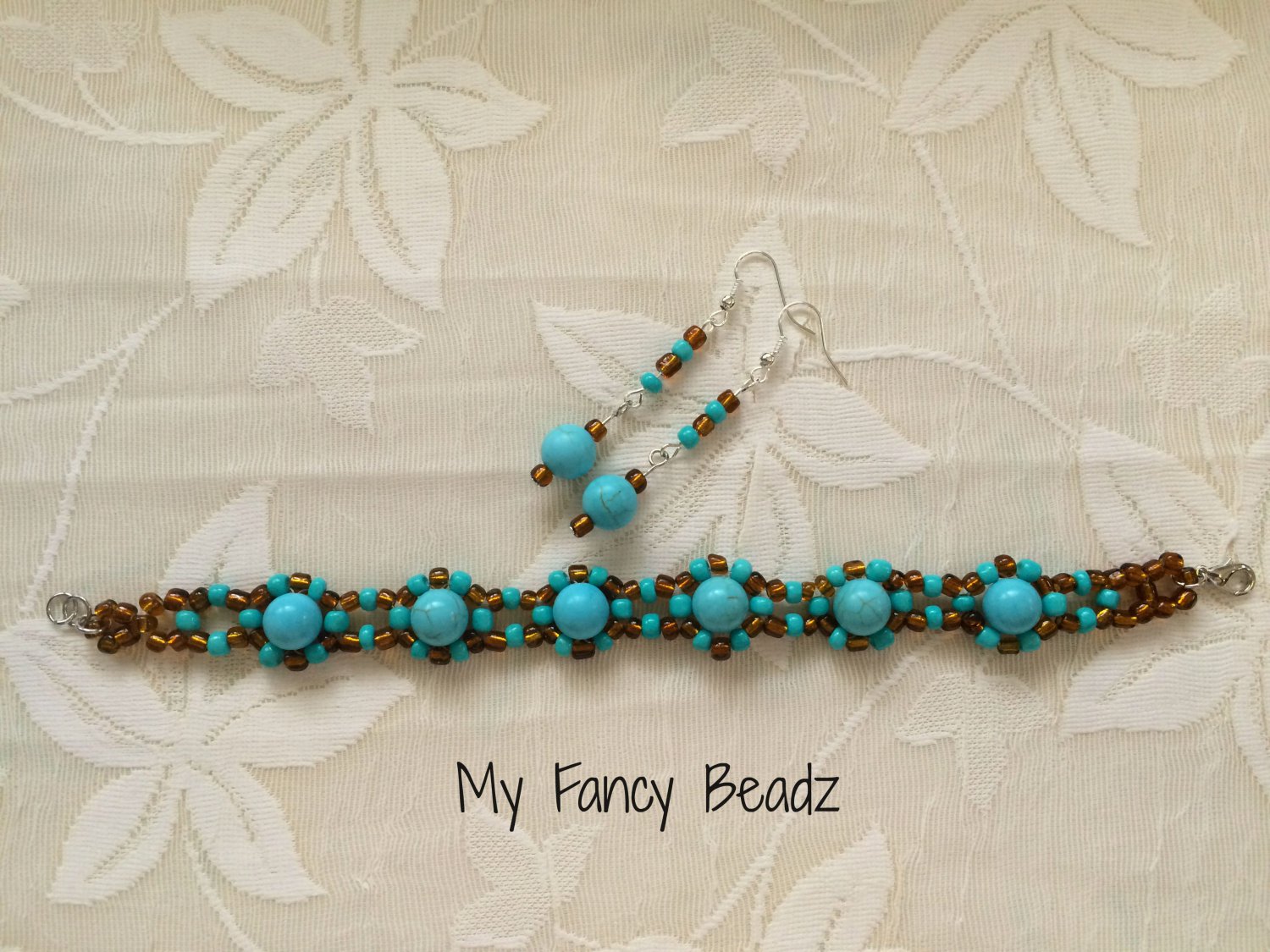Bold Turquoise Bracelet and Earrings Set