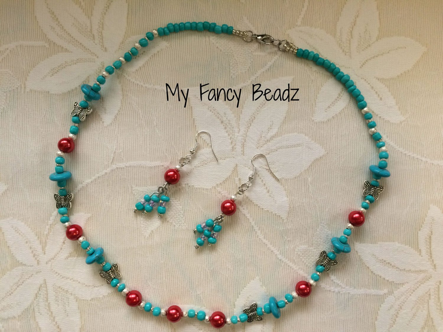 Turquoise Necklace and Earrings Set