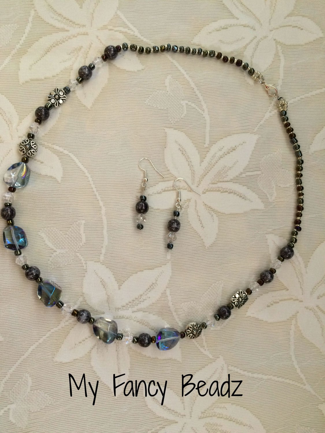 Shades of Gray Necklace and Earrings Set