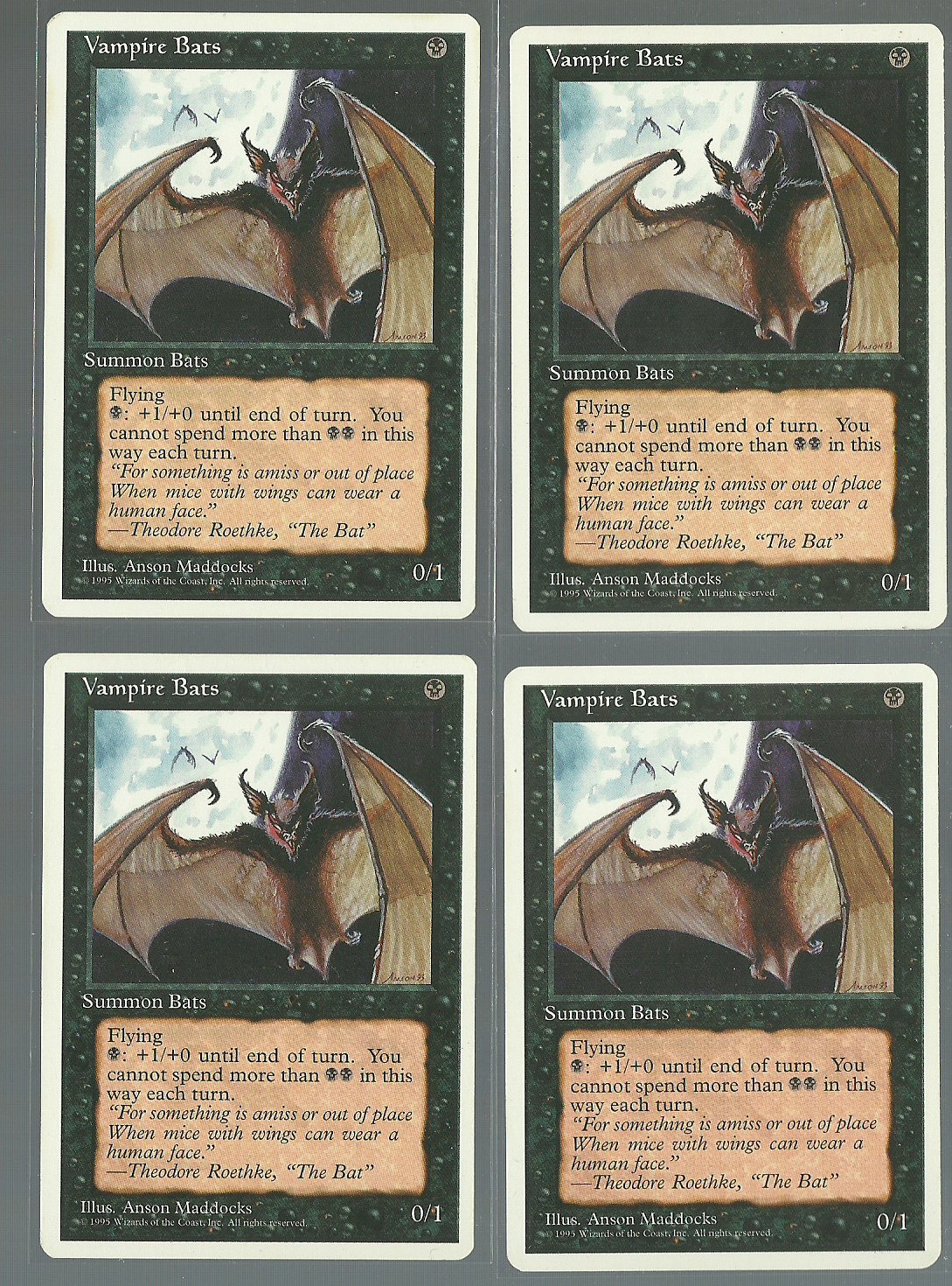 Vampire Bats x4 - NM - 4th Edition - Magic the Gathering