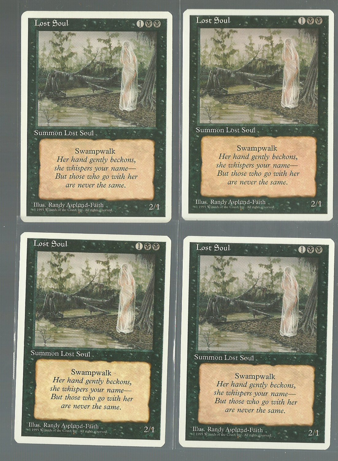 Lost Soul x4 - NM - 4th Edition - Magic the Gathering