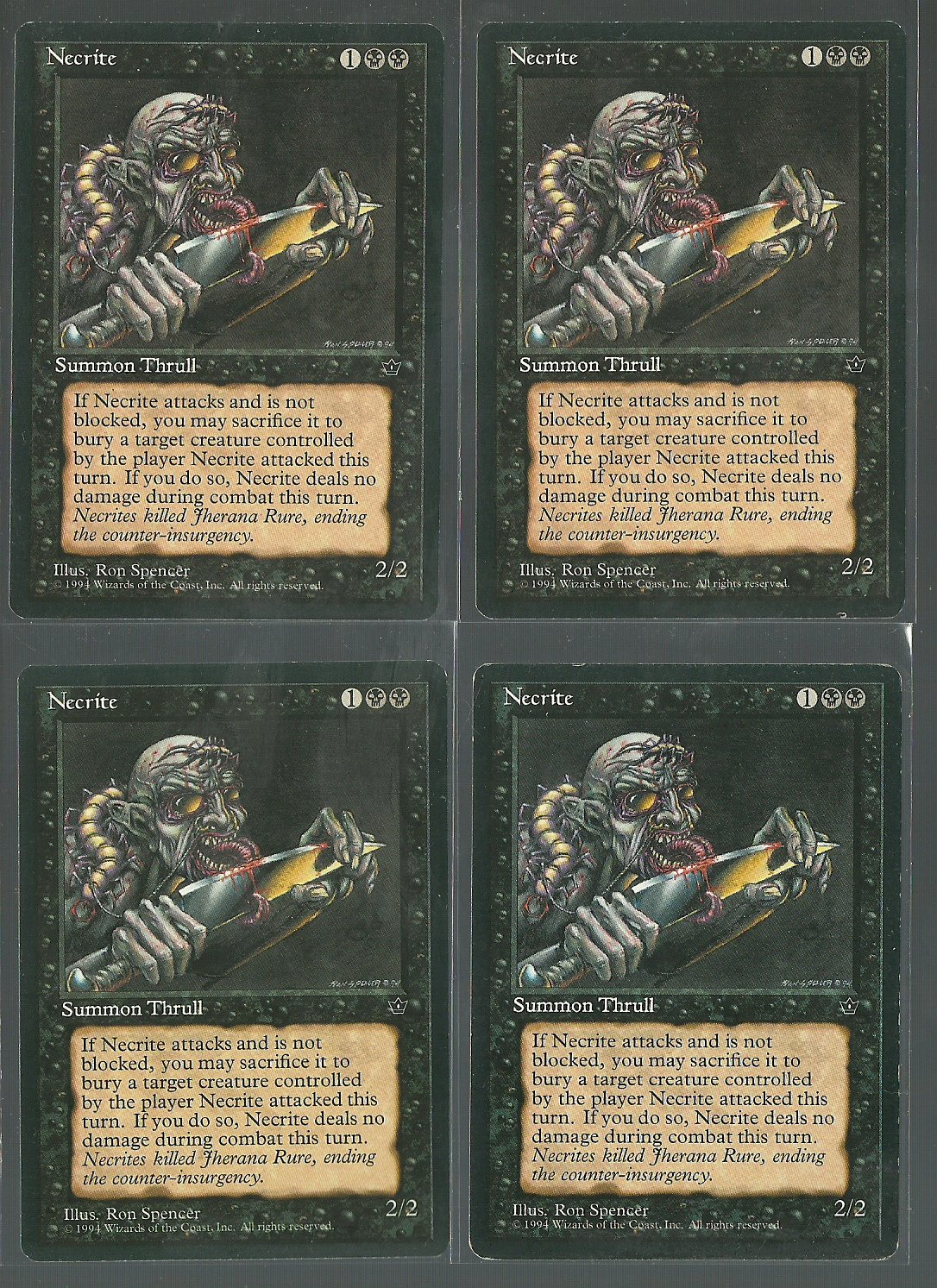 Necrite V1 x4 - Good - Fallen Empires - Magic the Gathering