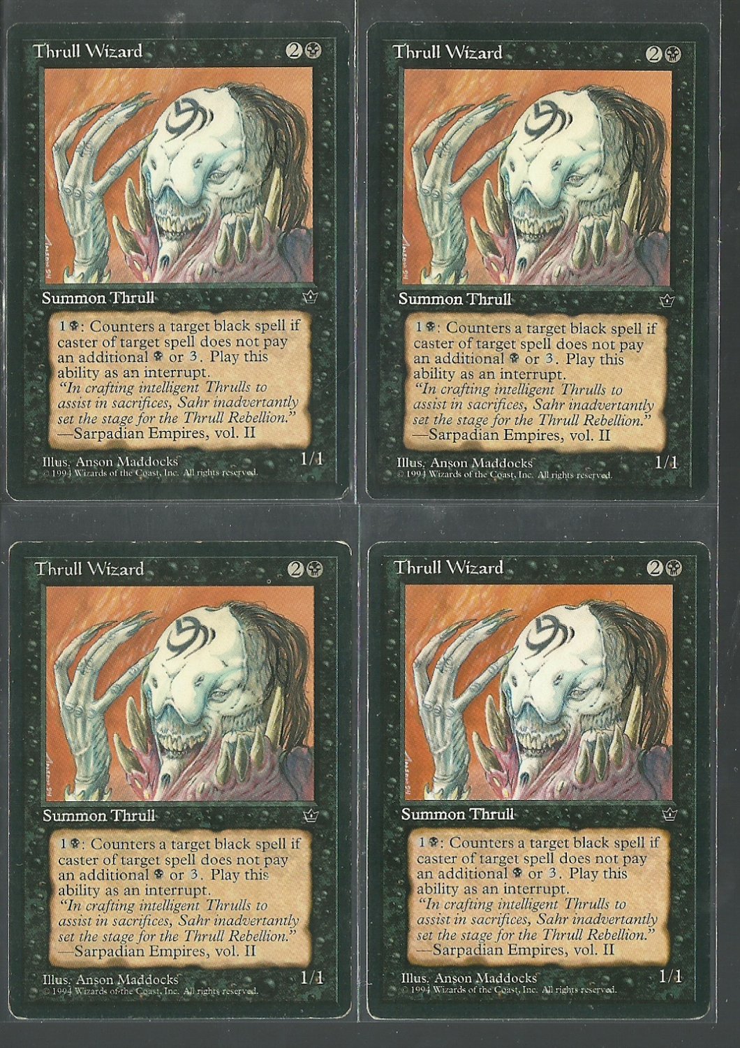 Thrul Wizard x4 Good Fallen Empires Magic the Gathering
