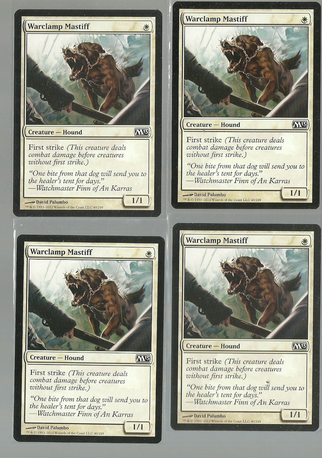 Warclamp Mastiff x4 NM Magic 2013 Magic the Gathering