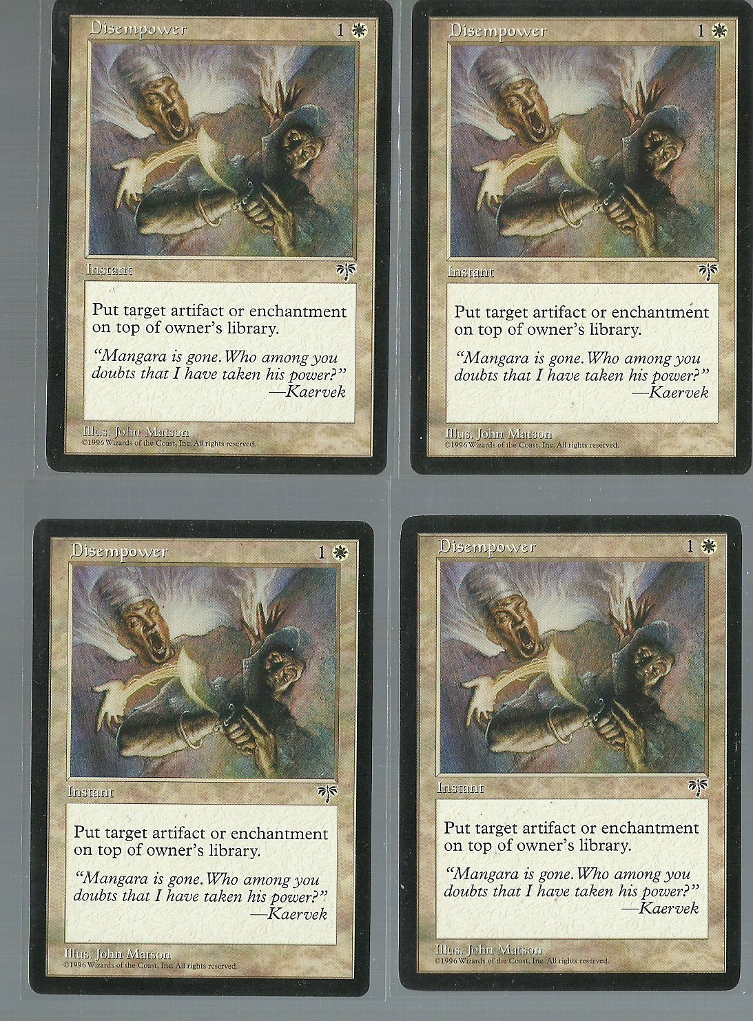 Disempower x4 NM Mirage Magic the Gathering