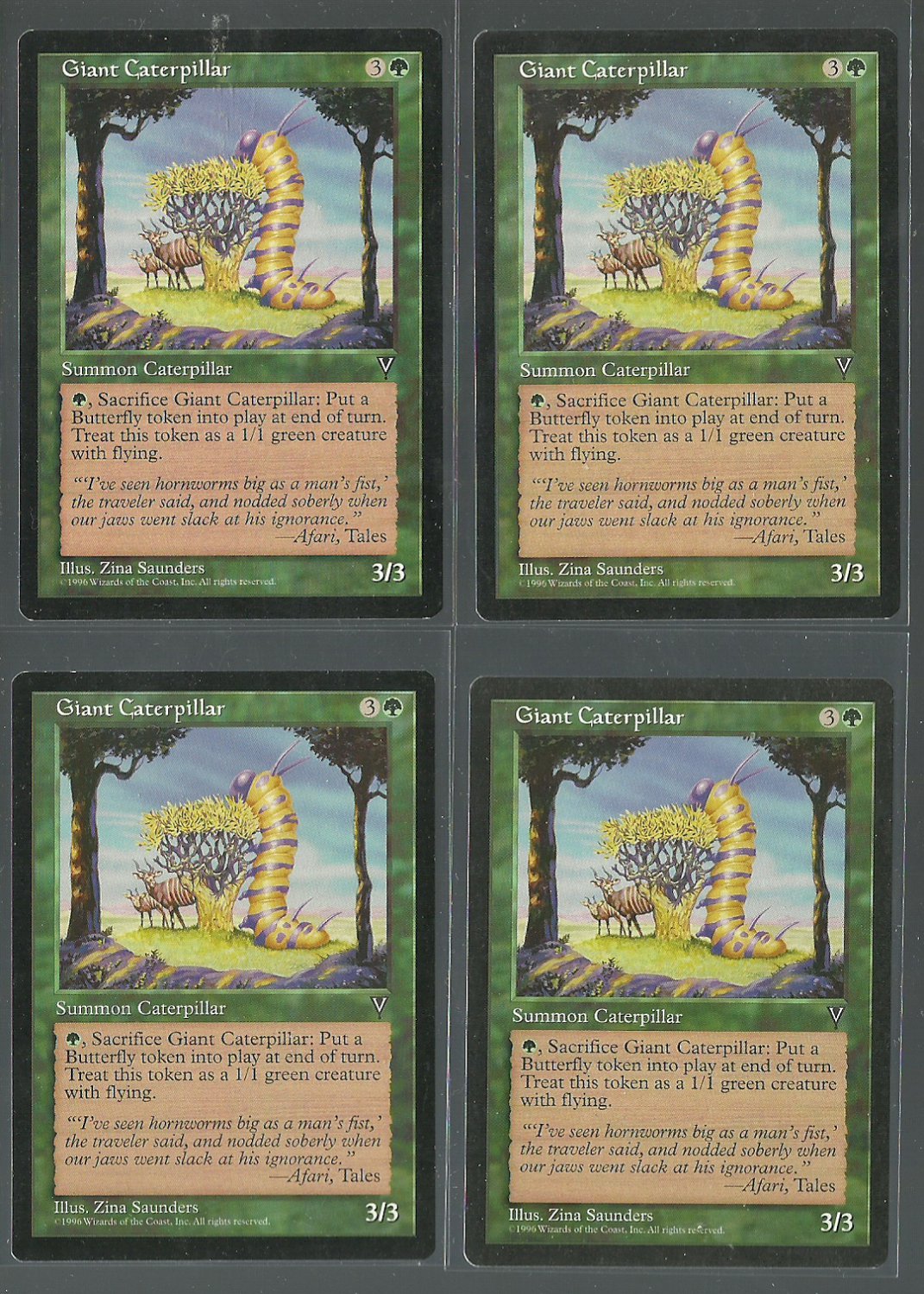 Giant Caterpillar x4 NM Visions Magic the Gathering