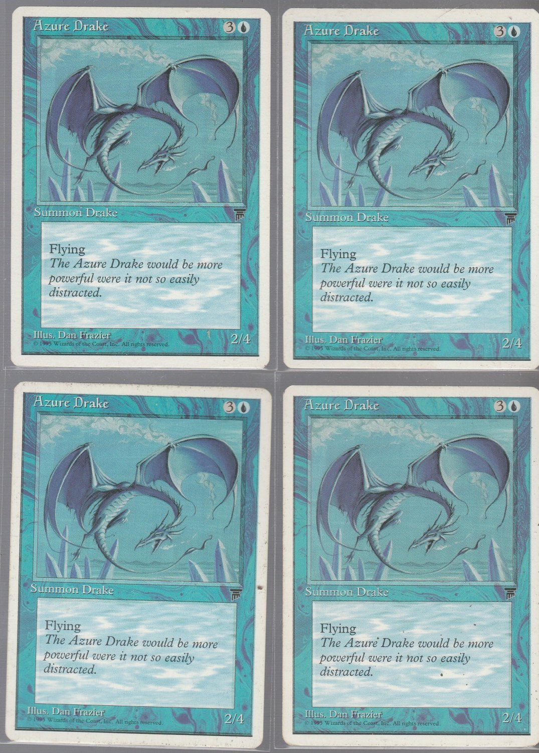 Azure Drake x4 - NM - Chronicles - Magic the Gathering
