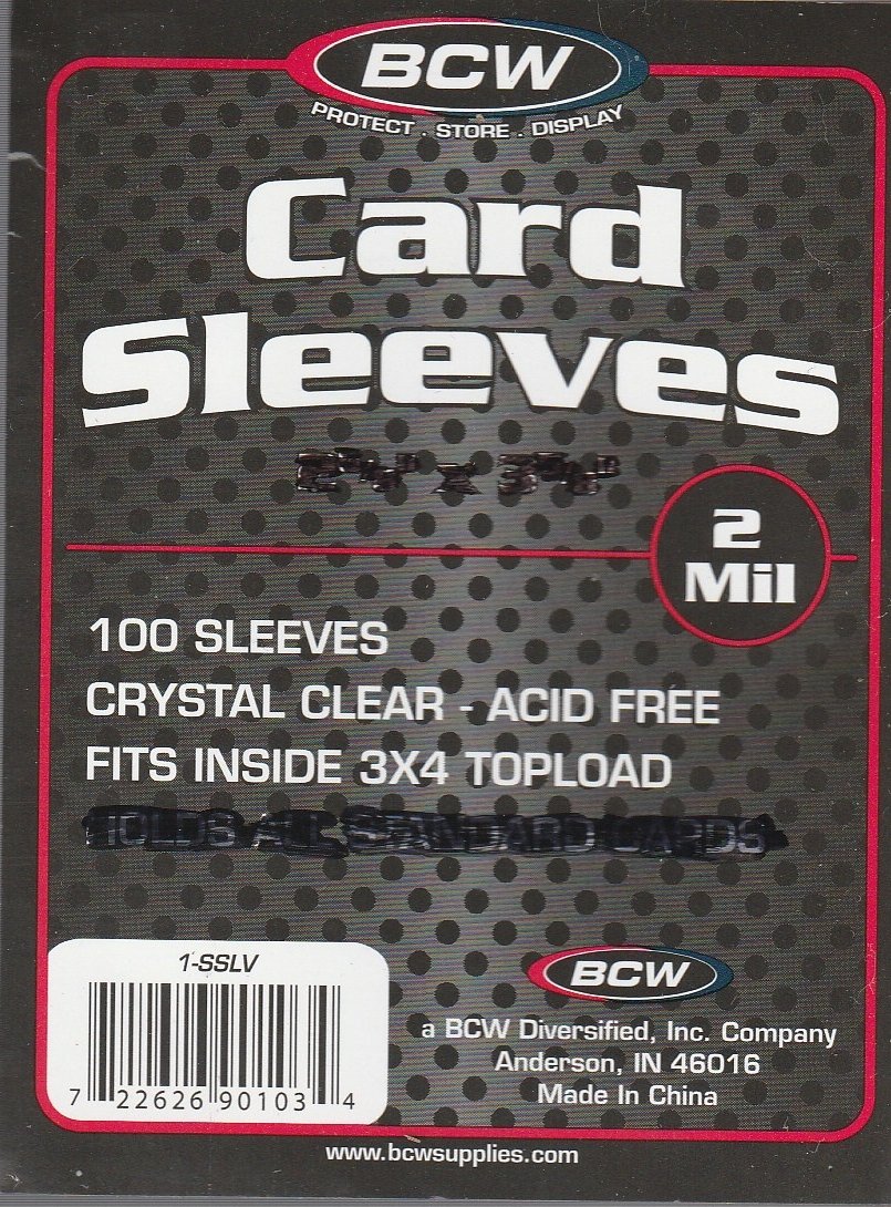 100 BCW 2 1/2" x 3 5/8" 2 mil Card Sleeves