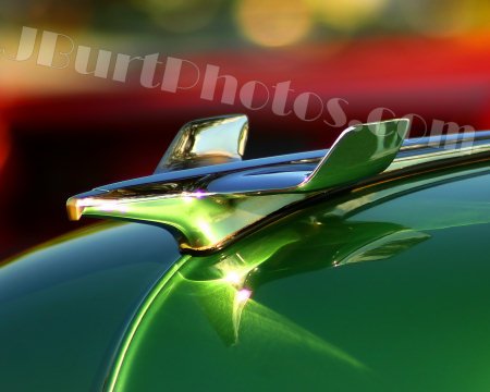 JBURTPHOTOS Original 8x10 PRINT of an Eagle Bird Hood Ornament on a 54 Chevy Car