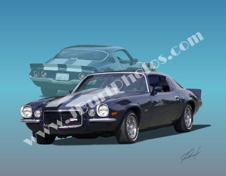 JBURTPHOTOS Original 8x10 Print - 1970 Chevy Z28 Camaro w/ Ghost Image
