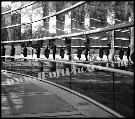 JBURTPHOTOS Original 8x10 B&W Photographic Print Fresno City Hall Reflections