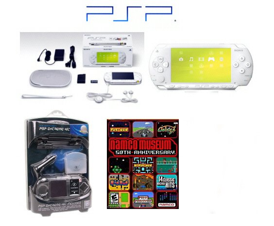 Sony PSP "Limited Edition" Ceramic White "Holiday Value Pack" - 20 Games & PSP Car Kit
