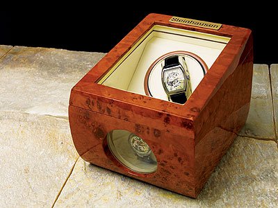 Steinhausen TM-483 Steinhausen Burl Single Auto Watch Winder Case