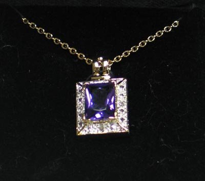Amethyst & Diamond Slider Pendant