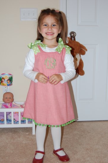 Red Gingham Monogrammed Dress