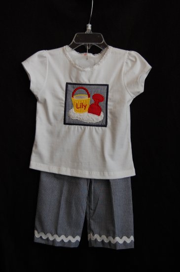 Girl Sand Pail Shirt and Capris