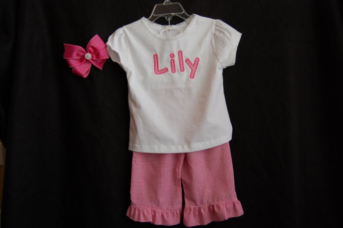 Pink Gingham Capri Set