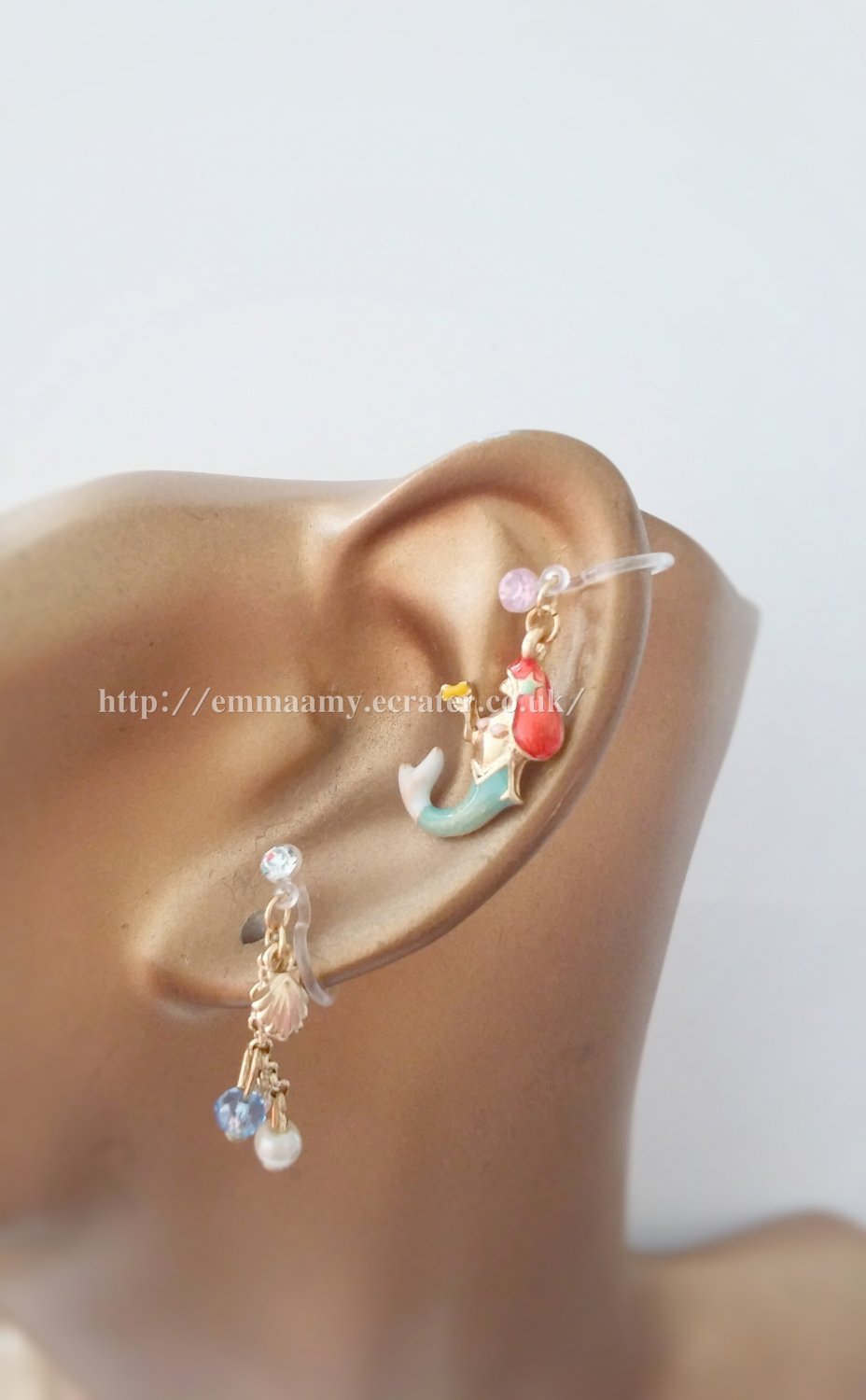 Fairy Mermaid Green Ear Clips Set