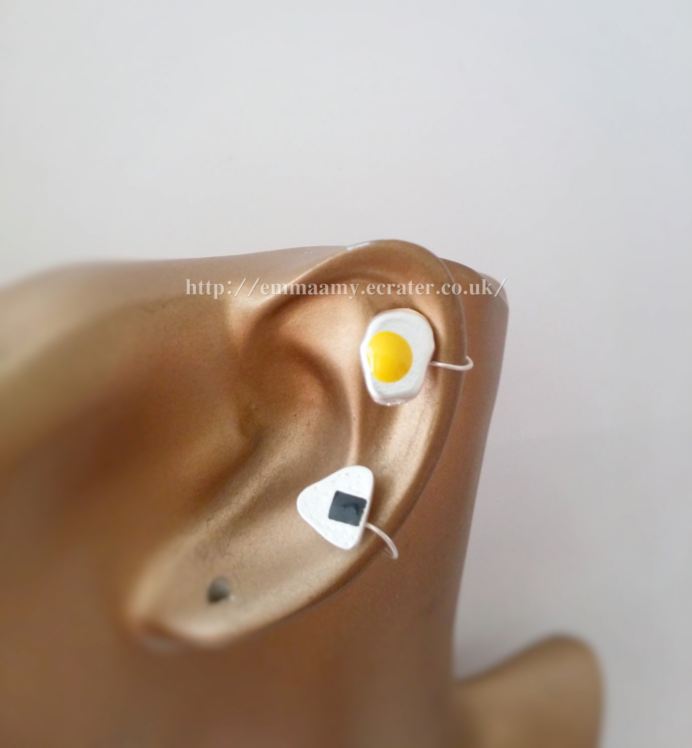Exquisite Lovely Sushi Egg Yolk Ear Clips Set