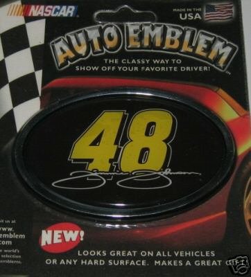 Jimmie Johnson NASCAR 3-D Color Chrome Auto Car Emblem Gift