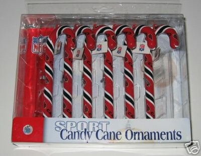 Arizona Cardinals Candy Cane Christmas Tree Ornament Set Gift